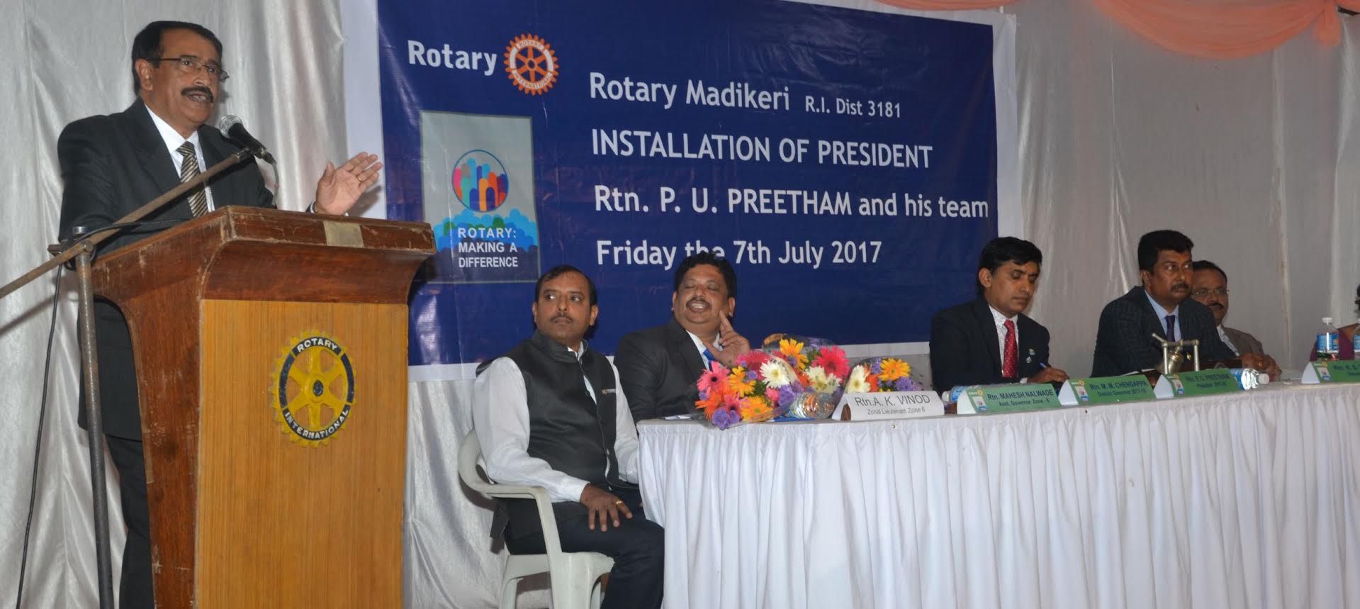 ರೋಟರಿ ಕ್ಲಬ್ ಅಧ್ಯಕ್ಷರಾಗಿ ಪಿ.ಯು.ಪ್ರೀತಮ್